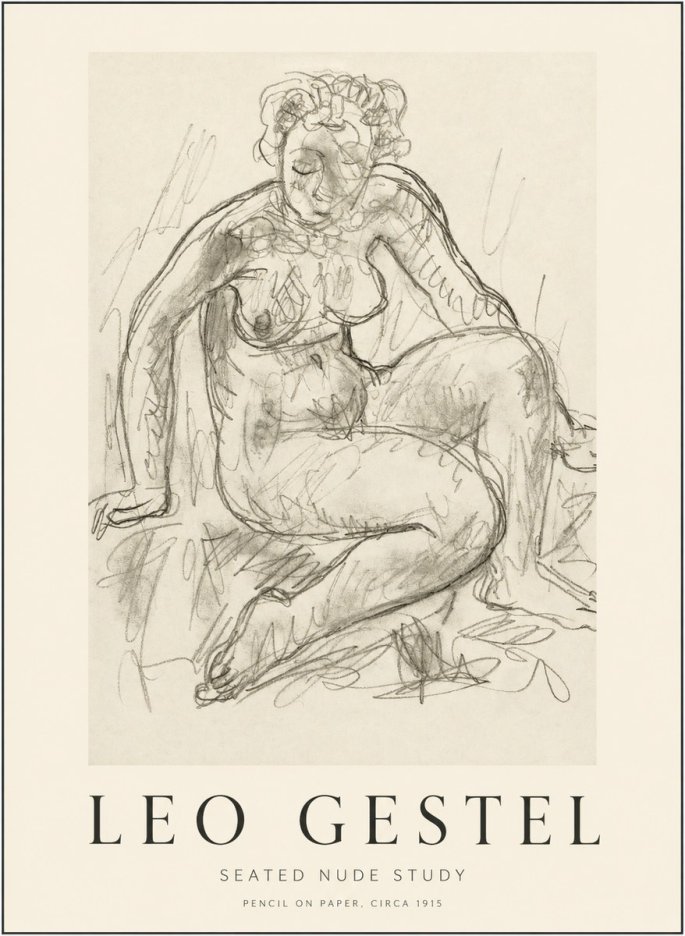 Leo Gestel Seated Nude Study No1 - Affiche