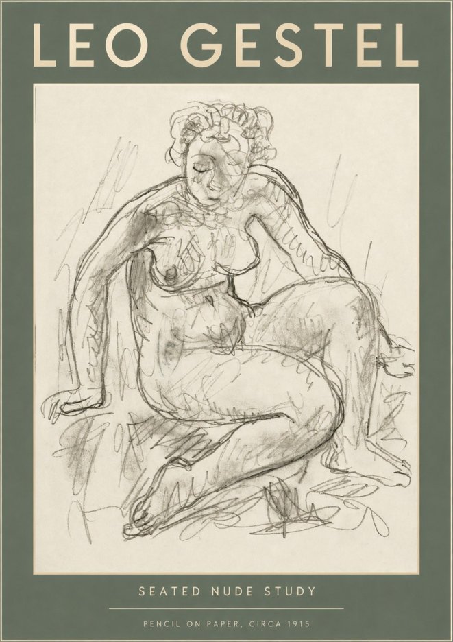 Leo Gestel Seated Nude Study No2 - Affiche