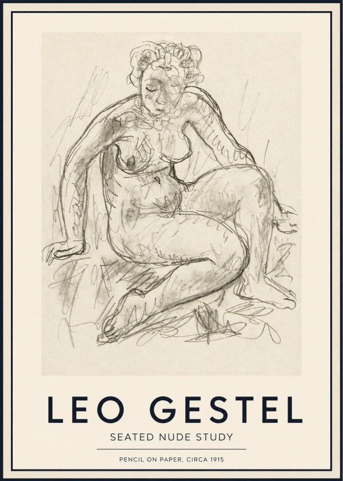 Leo Gestel Seated Nude Study No3 - Affiche