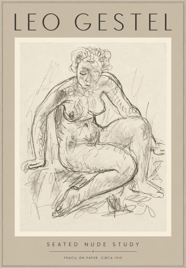 Leo Gestel Seated Nude Study No5 - Affiche
