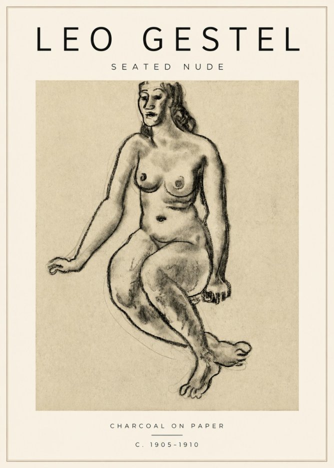 Leo Gestel Seated Nude No3 - Affiche