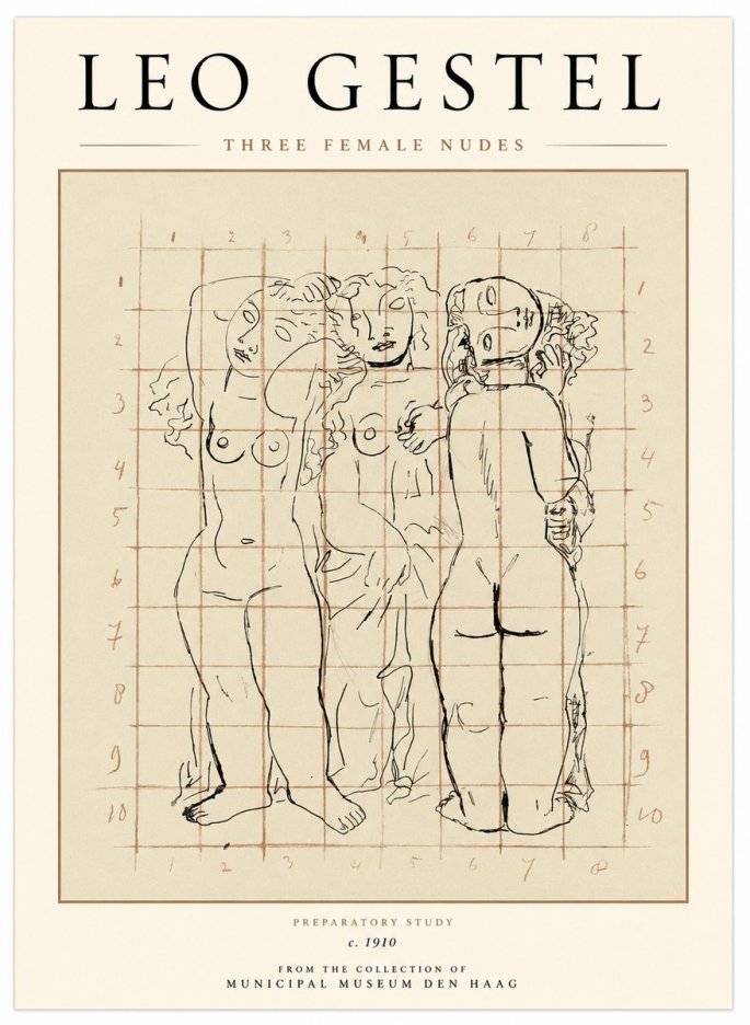 Leo Gestel Three Female Nudes No1 - Affiche