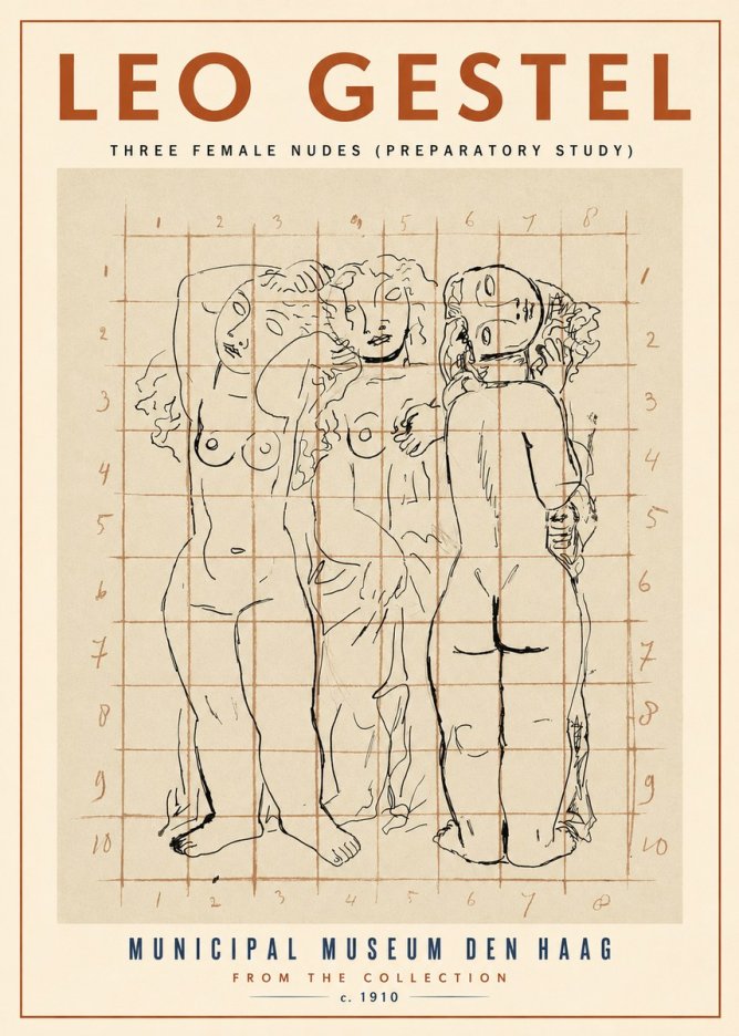 Leo Gestel Three Female Nudes No2 - Affiche