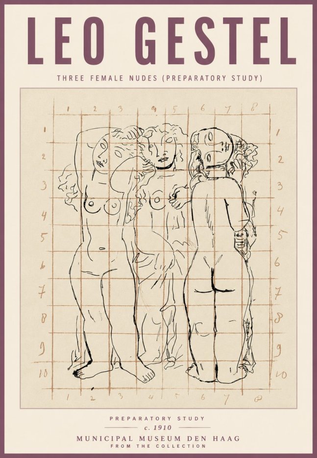 Leo Gestel Three Female Nudes No5 - Affiche