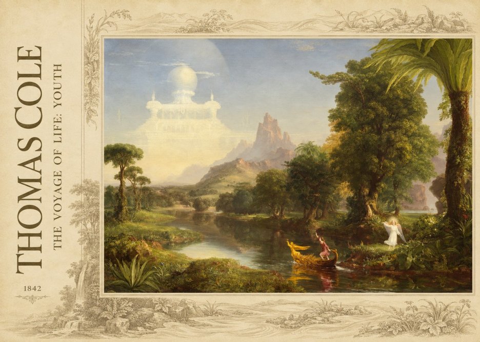 Thomas Cole The Voyage of Life: Youth I No2 - Affiche