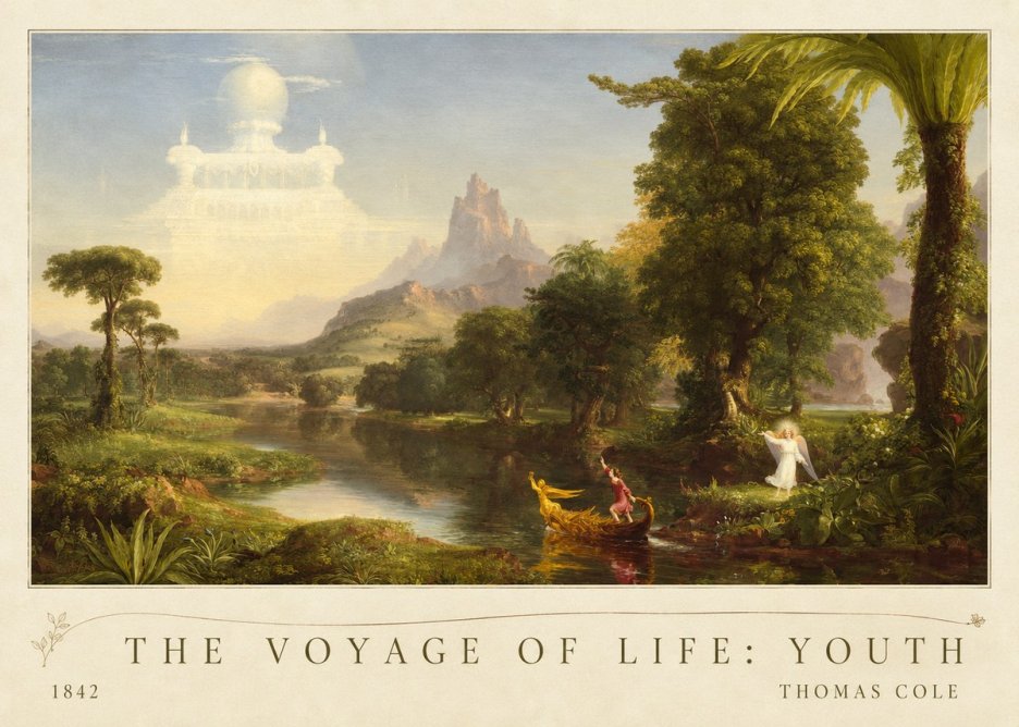Thomas Cole The Voyage of Life: Youth I No4 - Affiche