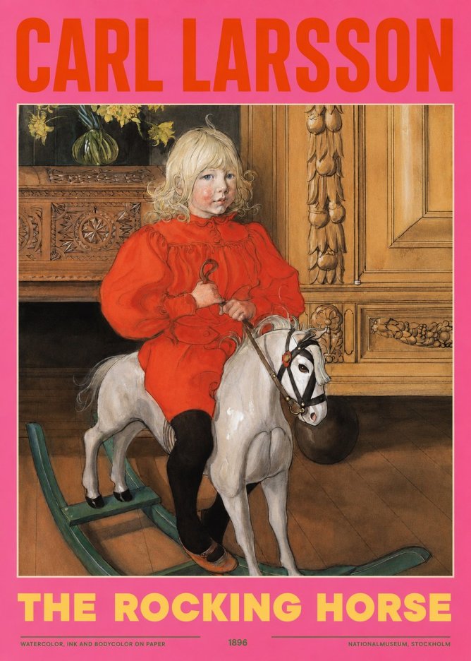 Carl Larsson The Rocking Horse No2 - Affiche