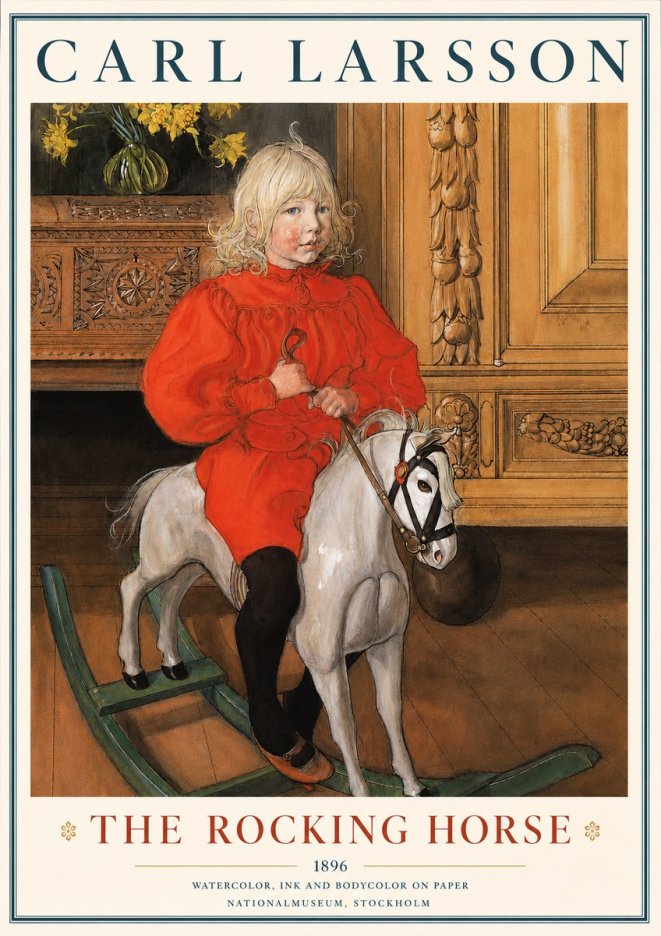 Carl Larsson The Rocking Horse No3 - Affiche