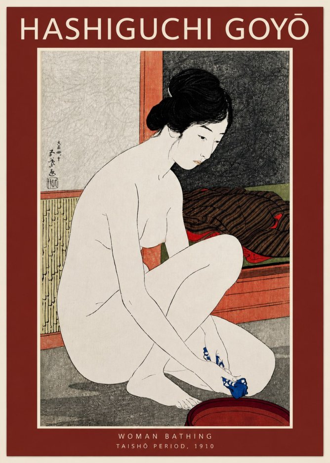 Hashiguchi Goyō Woman Bathing No3 - Affiche