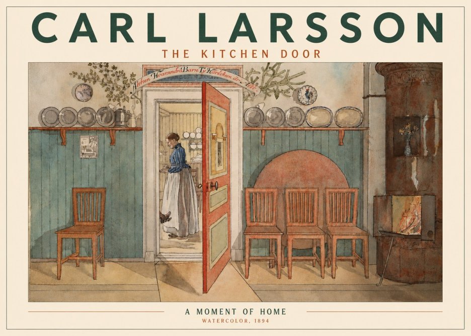 Carl Larsson The Kitchen Door No3 - Affiche