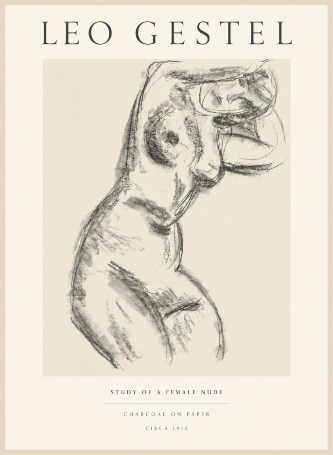 Leo Gestel Study of a Female Nude No1 - Affiche