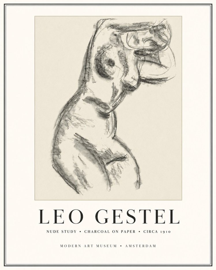 Leo Gestel Study of a Female Nude No2 - Affiche