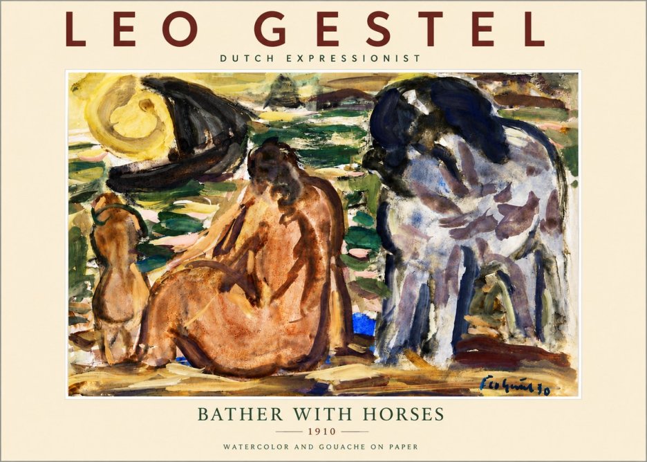 Leo Gestel Bather with Horses No5 - Affiche