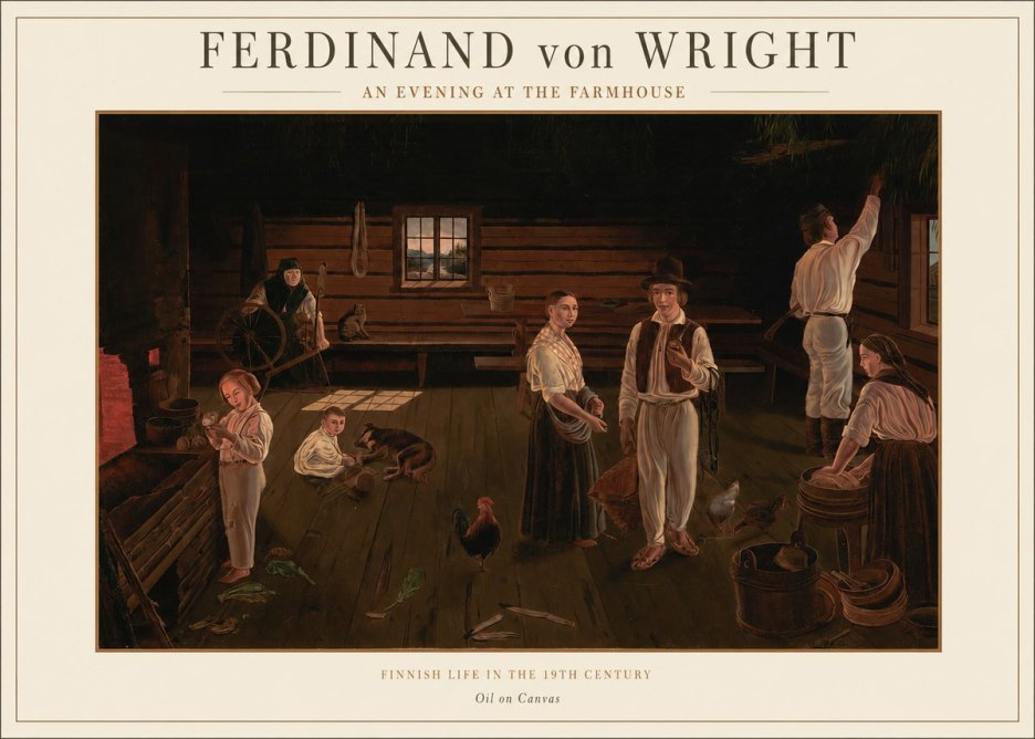 Ferdinand von Wright An Evening at the Farmhouse No1 - Affiche