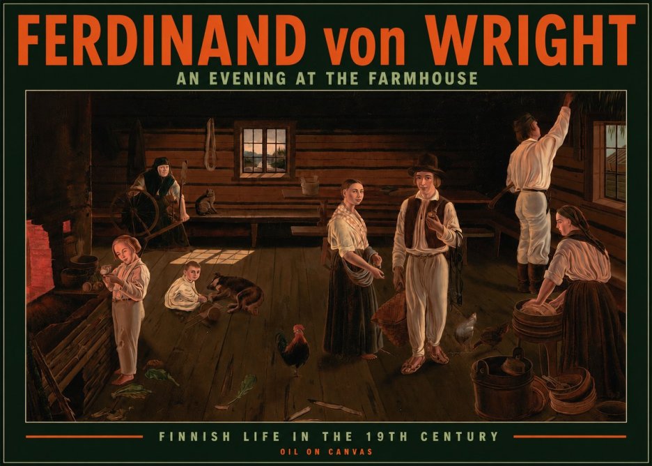 Ferdinand von Wright An Evening at the Farmhouse No2 - Affiche