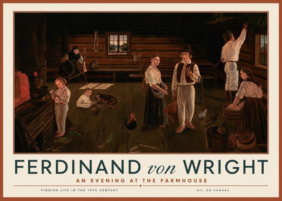 Ferdinand von Wright An Evening at the Farmhouse No3 - Affiche