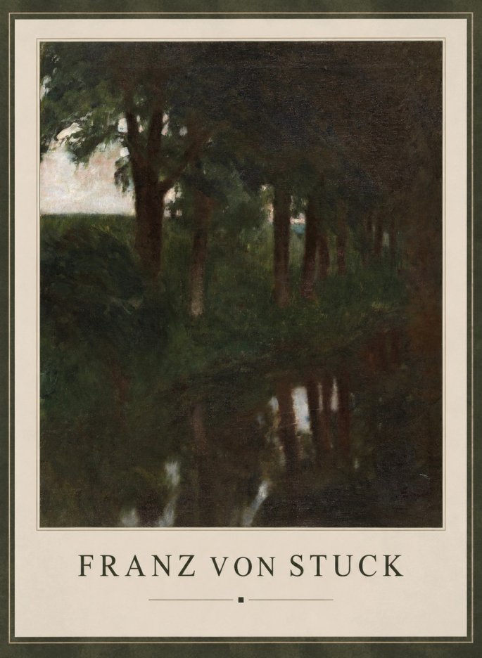 Franz von Stuck Woodland Reflections No1 - Affiche