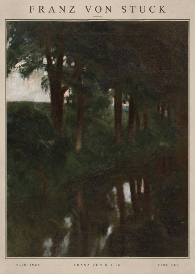Franz von Stuck Woodland Reflections No2 - Affiche