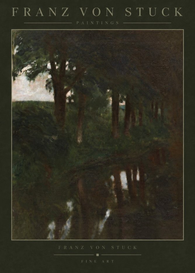 Franz von Stuck Woodland Reflections No5 - Affiche