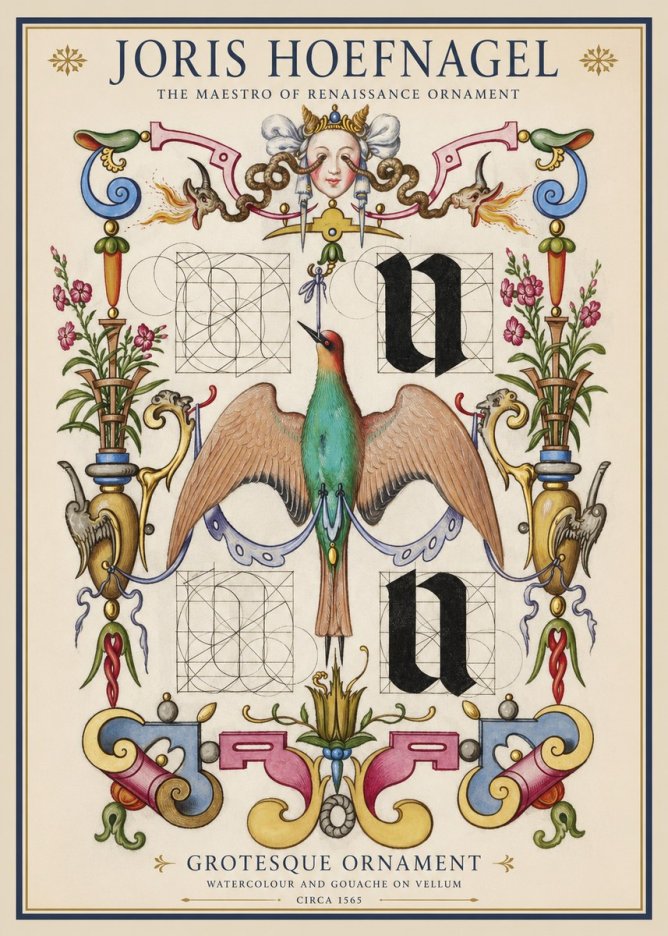 Joris Hoefnagel Grotesque Ornament No1 - Affiche