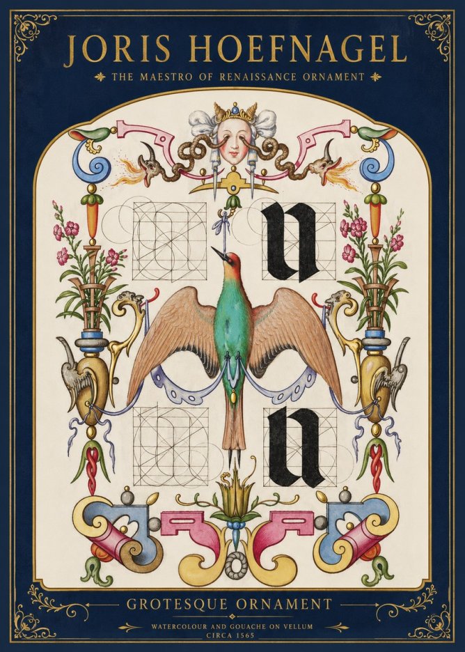 Joris Hoefnagel Grotesque Ornament No2 - Affiche