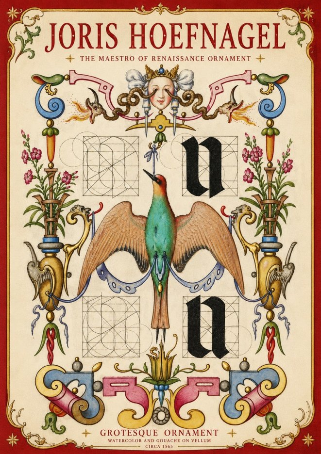Joris Hoefnagel Grotesque Ornament No4 - Affiche