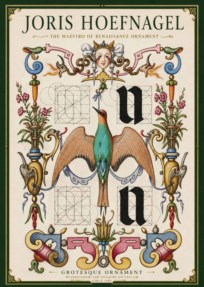 Joris Hoefnagel Grotesque Ornament No5 - Affiche