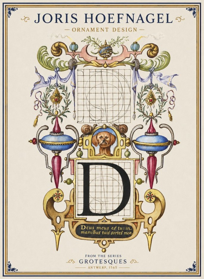 Joris Hoefnagel Illuminated Initial 'D' No2 - Affiche