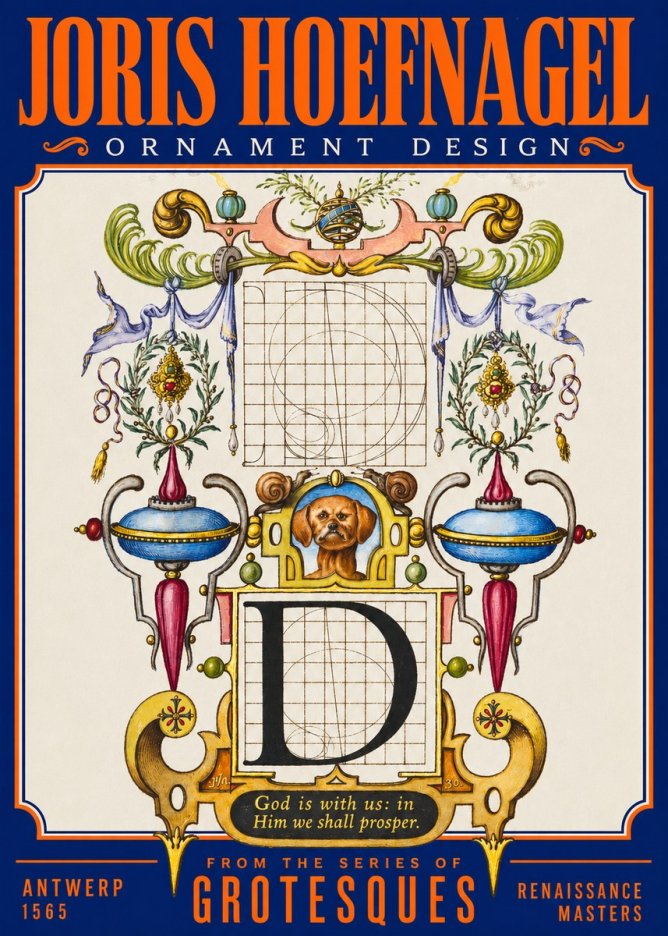 Joris Hoefnagel Illuminated Initial 'D' No3 - Affiche