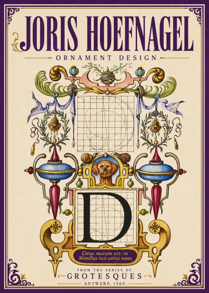 Joris Hoefnagel Illuminated Initial 'D' No5 - Affiche