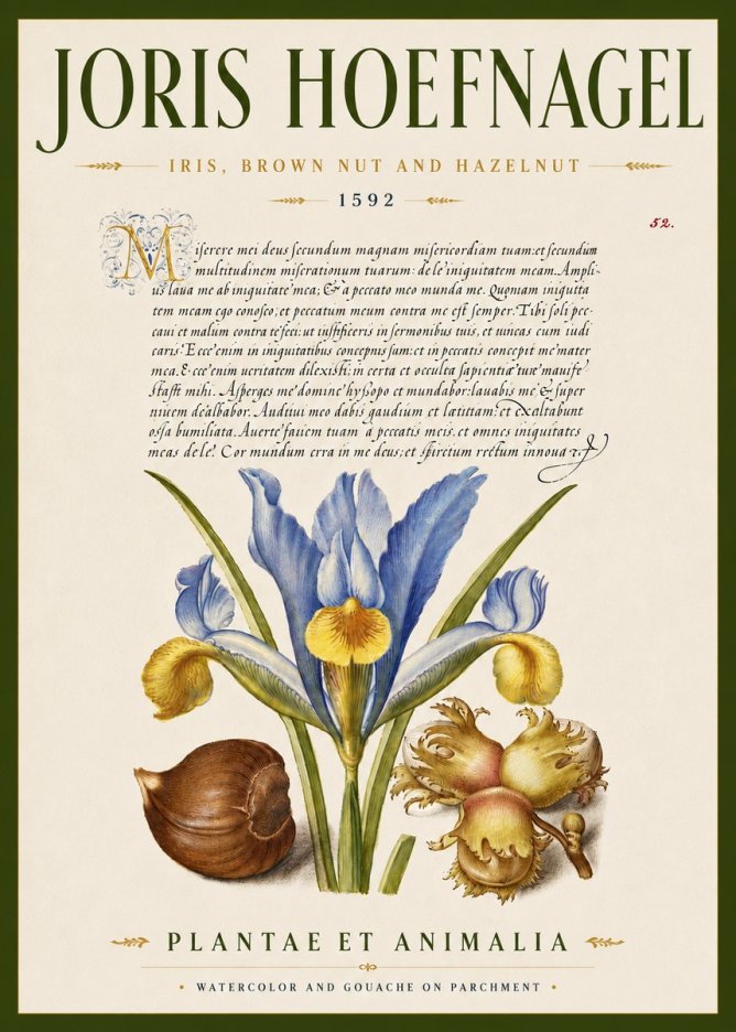 Joris Hoefnagel Iris, Brown Nut and Hazelnut No5 - Affiche