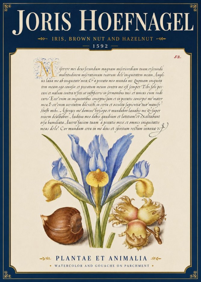 Joris Hoefnagel Iris, Brown Nut and Hazelnut No6 - Affiche