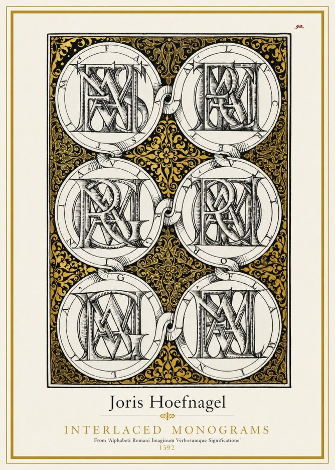 Joris Hoefnagel Interlaced Monograms No1 - Affiche