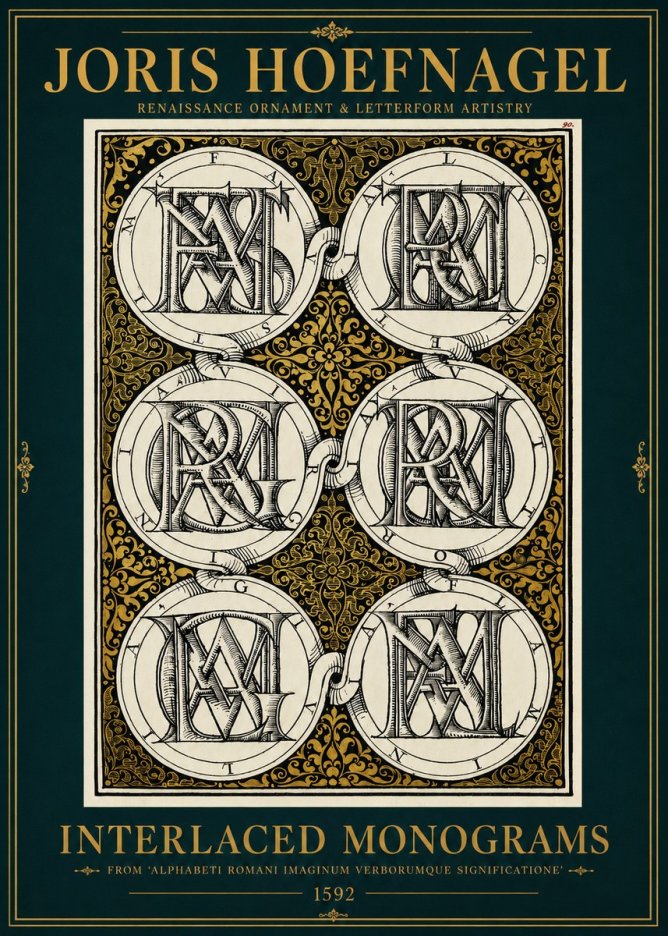 Joris Hoefnagel Interlaced Monograms No3 - Affiche