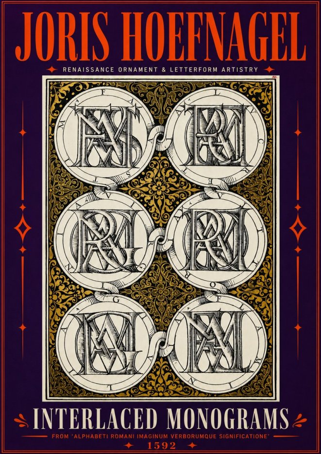 Joris Hoefnagel Interlaced Monograms No5 - Affiche