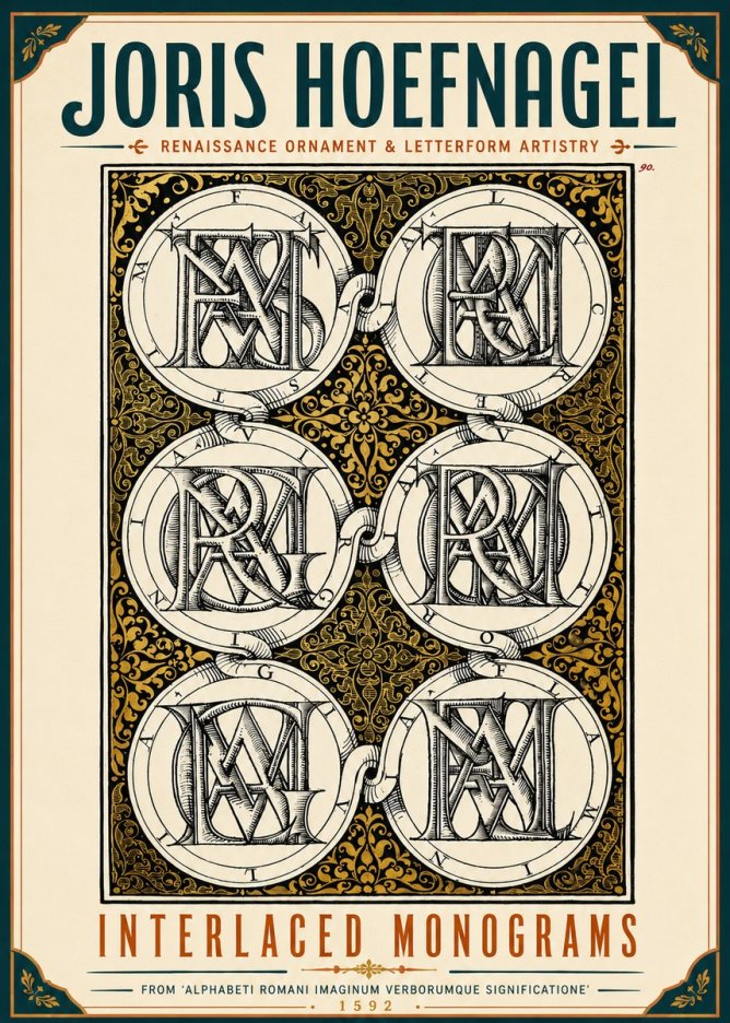 Joris Hoefnagel Interlaced Monograms No6 - Affiche