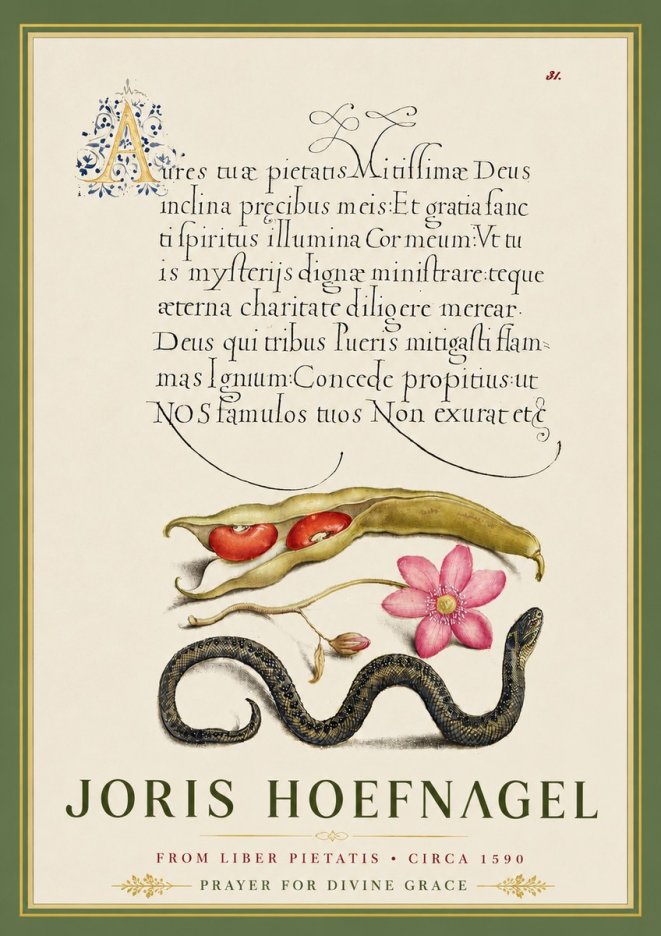 Joris Hoefnagel Prayer for Divine Grace No5 - Affiche
