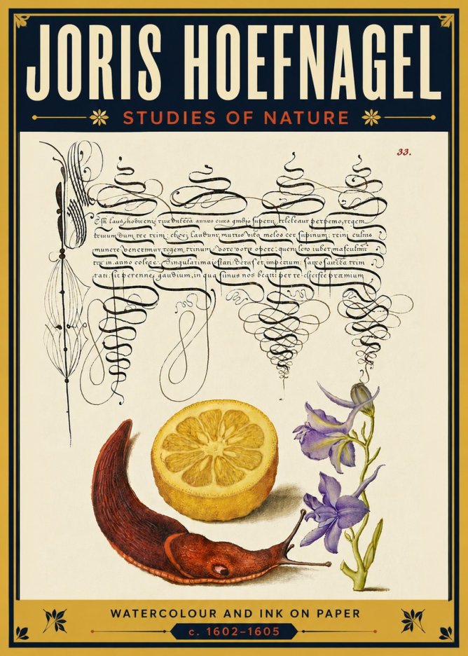 Joris Hoefnagel Studies of Nature No5 - Affiche