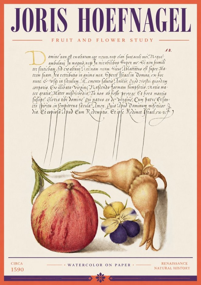 Joris Hoefnagel Fruit and Flower Study No3 - Affiche