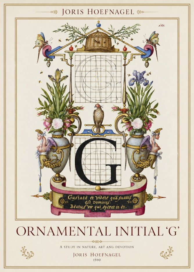 Joris Hoefnagel Ornamental Initial 'G' No1 - Affiche