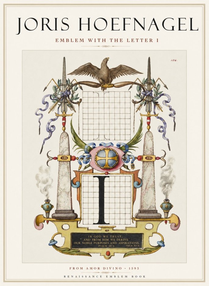 Joris Hoefnagel Ornamental Design with Dedicatory Inscription No2 - Affiche
