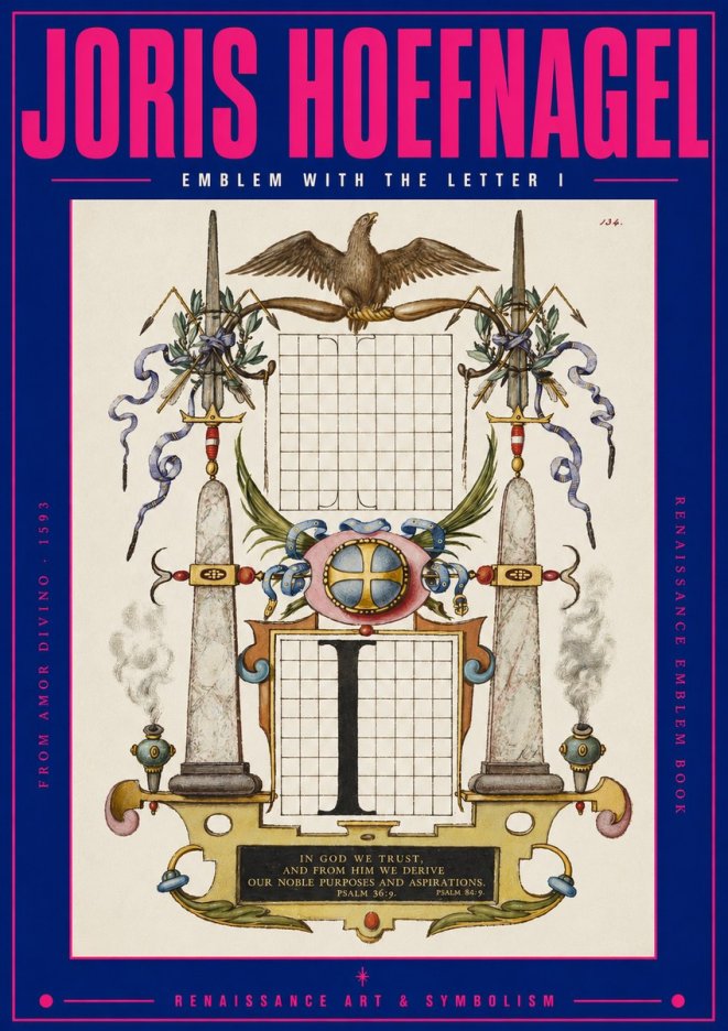 Joris Hoefnagel Ornamental Design with Dedicatory Inscription No3 - Affiche