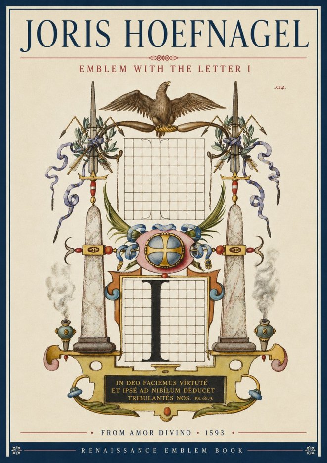 Joris Hoefnagel Ornamental Design with Dedicatory Inscription No5 - Affiche