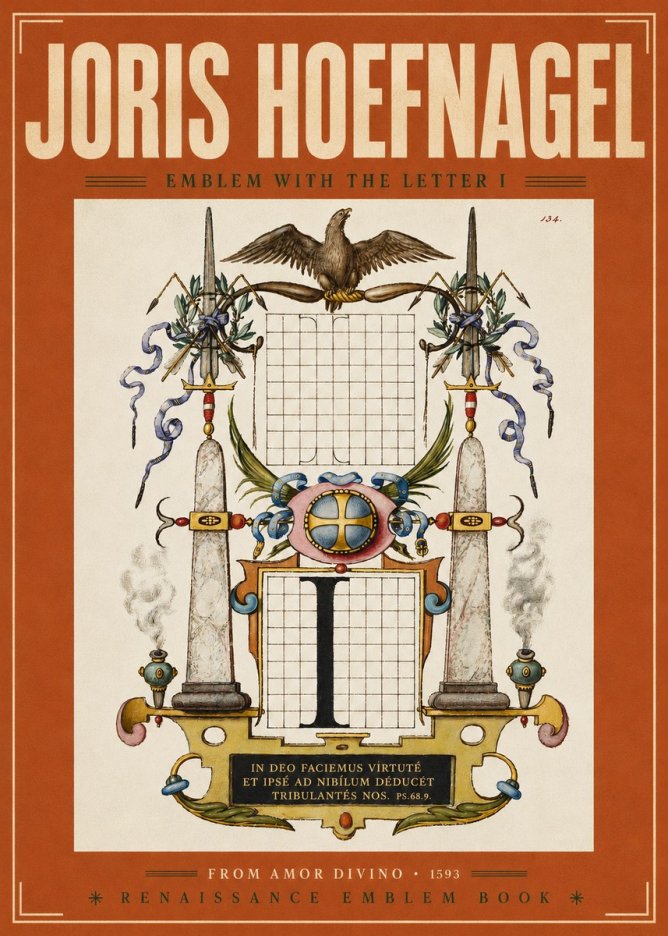 Joris Hoefnagel Ornamental Design with Dedicatory Inscription No6 - Affiche
