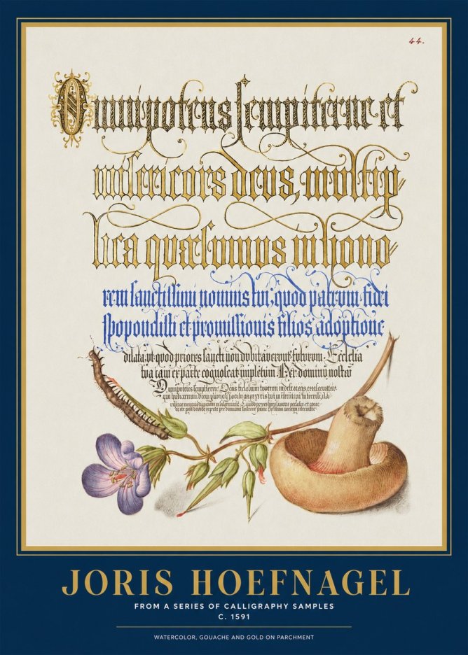 Joris Hoefnagel From a Series of Calligraphy Samples No1 - Affiche