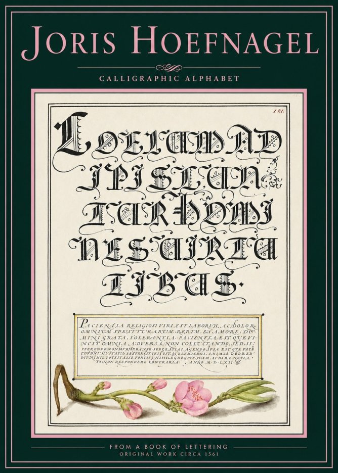 Joris Hoefnagel Calligraphic Alphabet from a Book of Lettering No2 - Affiche