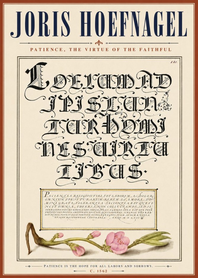 Joris Hoefnagel Calligraphic Alphabet from a Book of Lettering No6 - Affiche