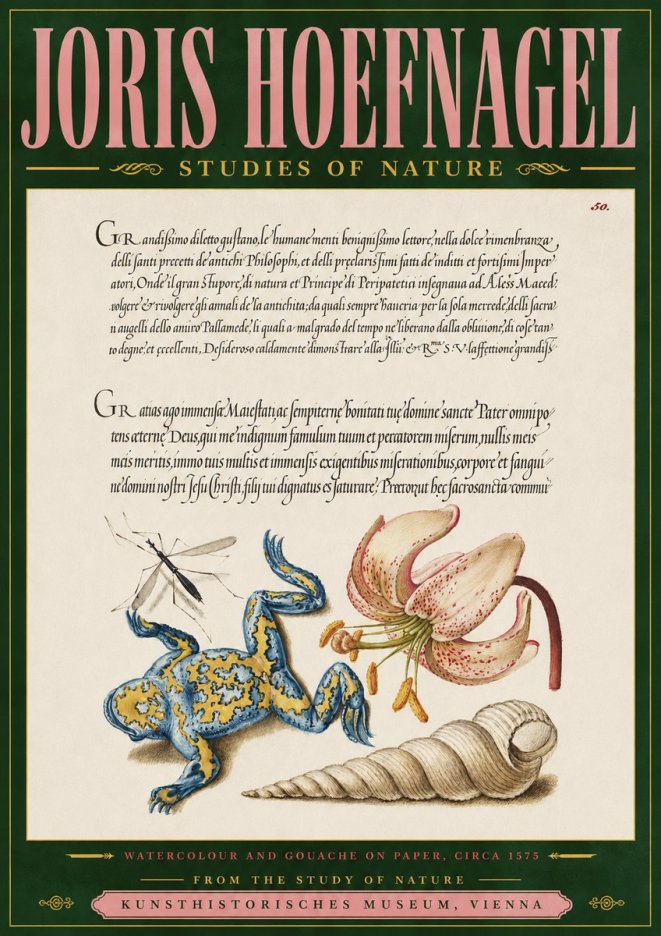 Joris Hoefnagel From the Study of Nature No4 - Affiche