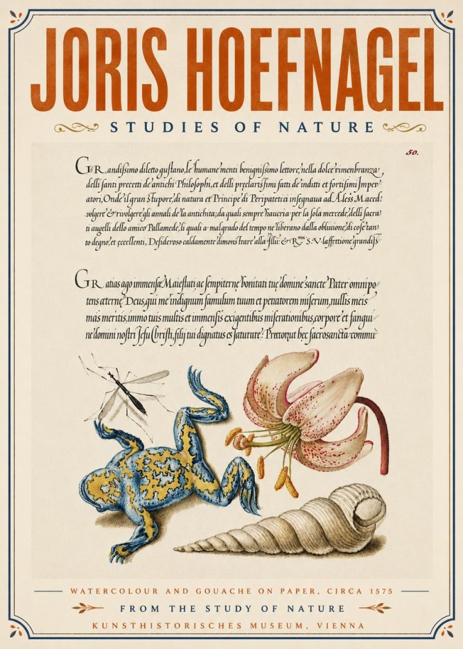 Joris Hoefnagel From the Study of Nature No6 - Affiche
