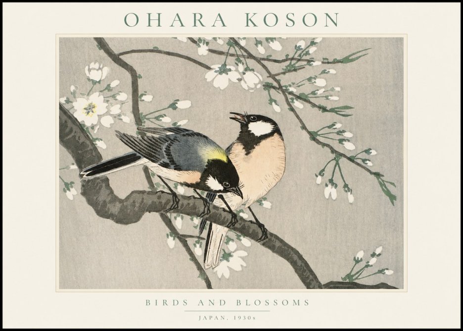 Ohara Koson Birds and Blossoms No1 - Affiche